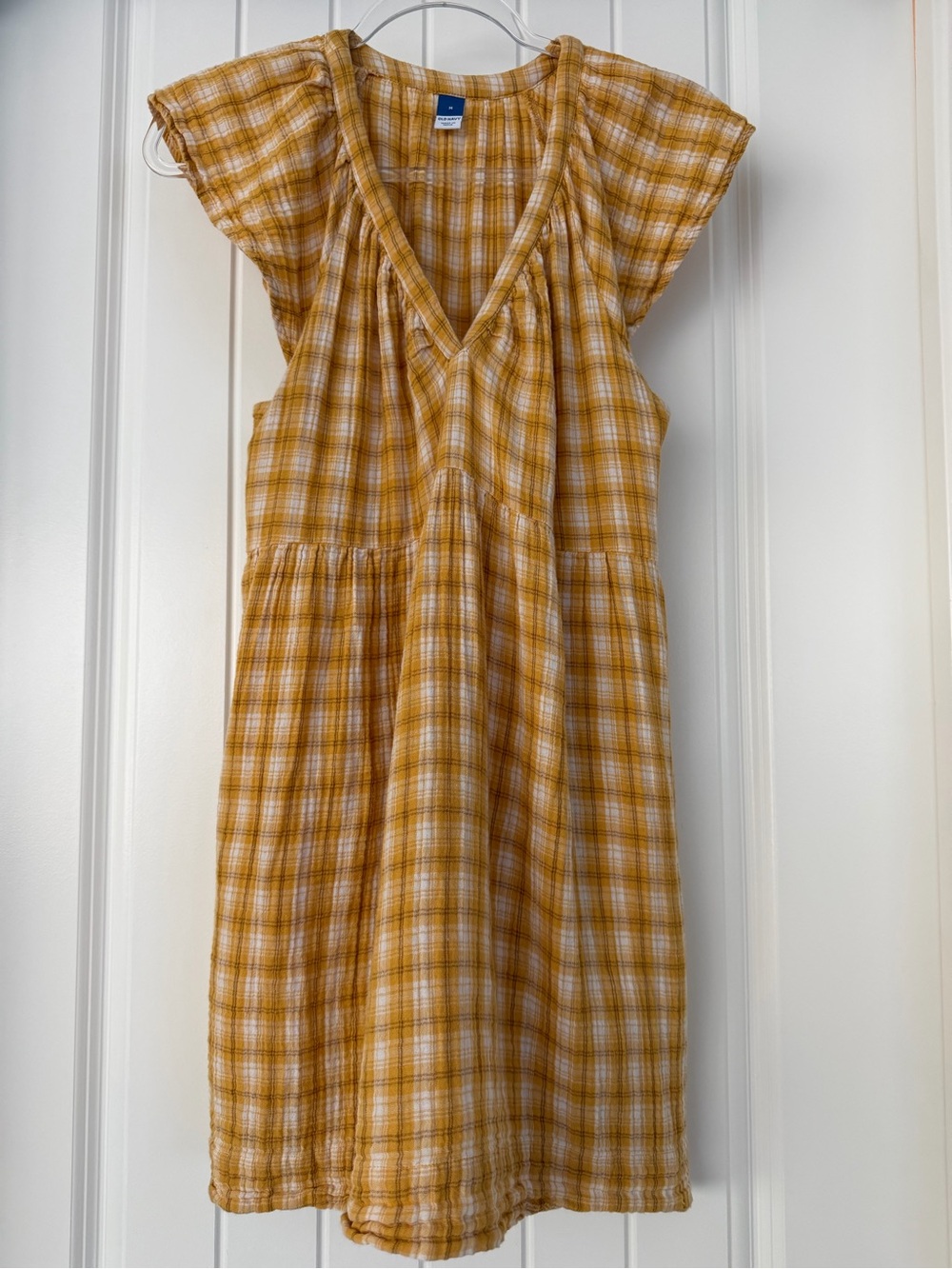 Old Navy yellow plaid cotton dress